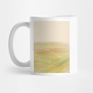 Beige and green abstract landscape Mug